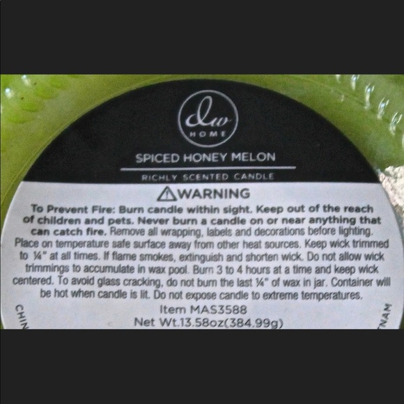 DW HOME CANDLE SPICED HONEY MELON RICHLY SCENTED NEW CHALKBOARD - Picture 3 of 3